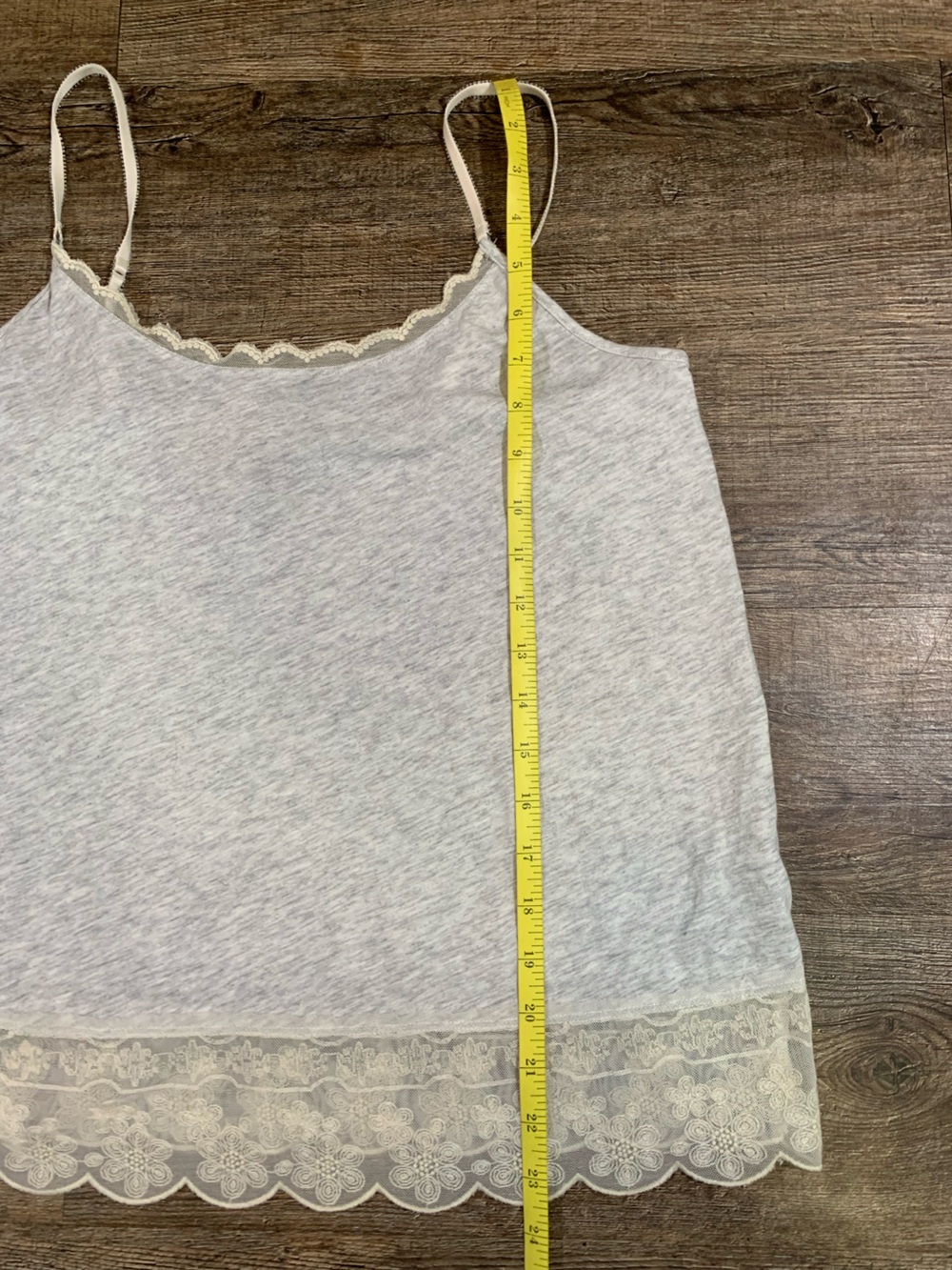 American Eagle Outfitters Gray Lace Trimmed Cami Sz L. Fairy Y2K Boho Top - Picture 5 of 8